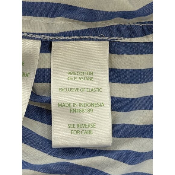 Lilly Pulitzer Blue White Striped Top Button-Up Shirt With Tie Sleeves Womens XS - Picture 6 of 7